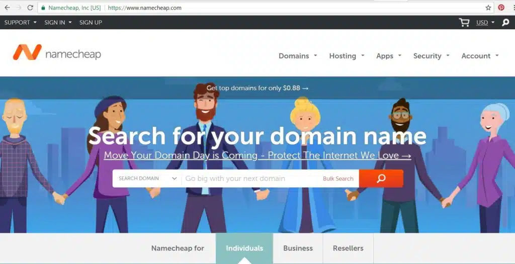 Les meilleurs hébergeurs web au Royaume-Uni 7 Namecheap