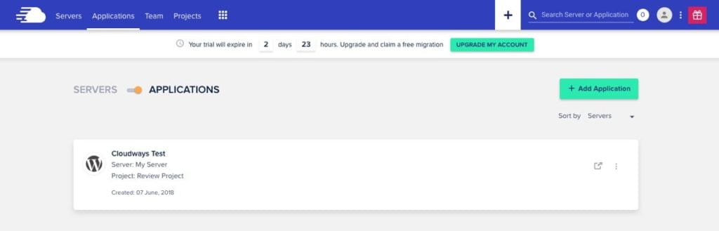 Guide d’installation d’un hébergement WordPress géré sur le cloud avec Cloudways 17 Gestionnaire d’applications dans CloudWays