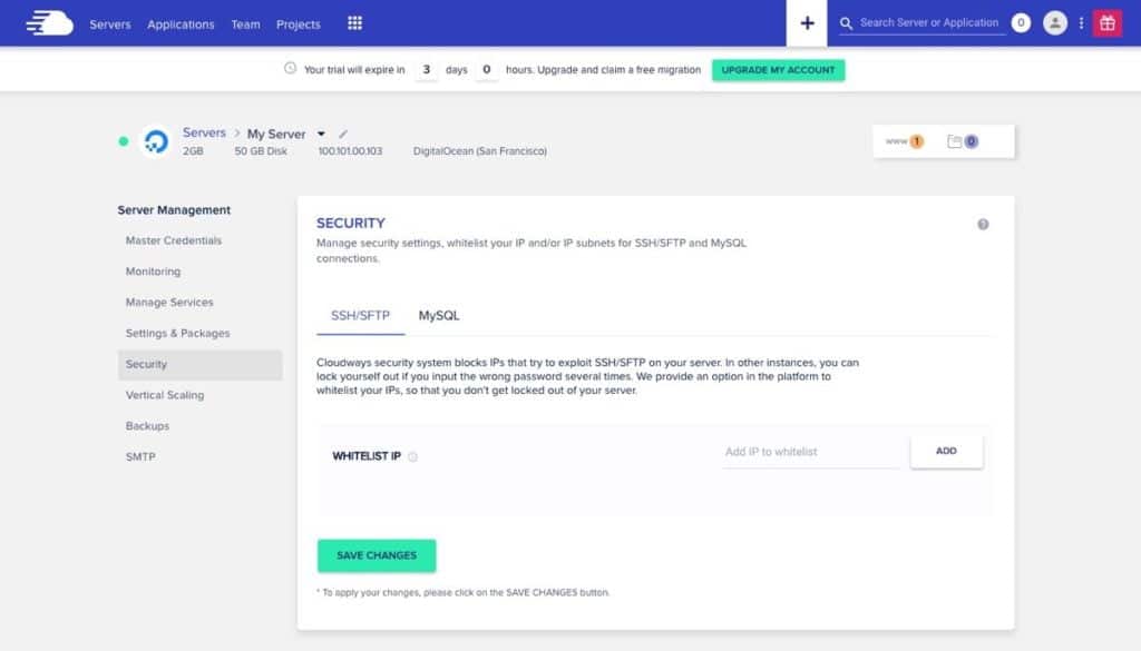 Guide d’installation d’un hébergement WordPress géré sur le cloud avec Cloudways 12 Sécurité