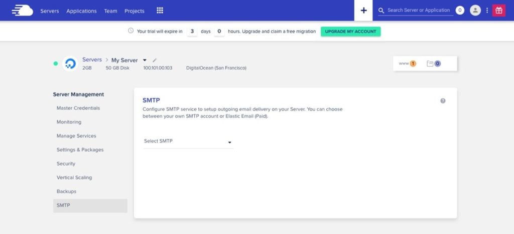 Guide d’installation d’un hébergement WordPress géré sur le cloud avec Cloudways 15 SMTP