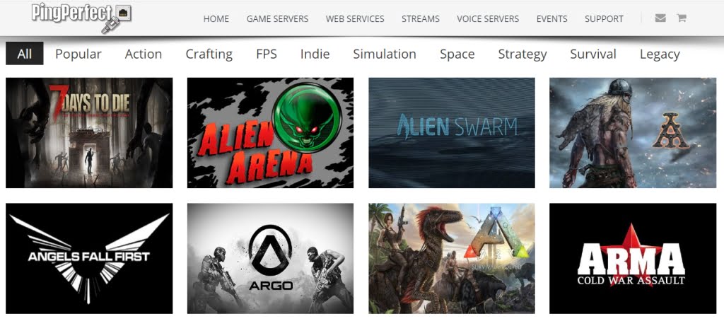 Meilleurs fournisseurs de serveurs jeux 13 Les jeux supportés par pingperfect
